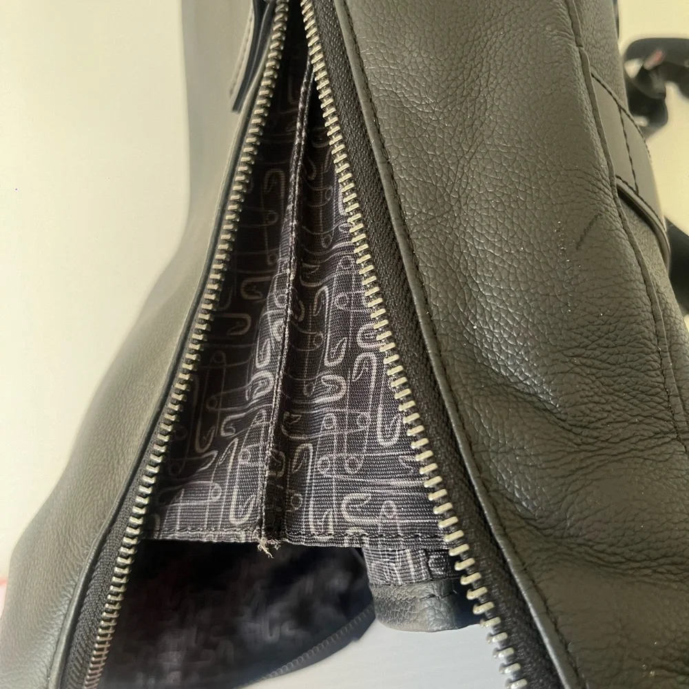 Lipault Paris Women's‎ Plume Elegance black Textured Leather Backpack